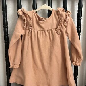 Quincy Mae Peach Ruffle-Trim Dress